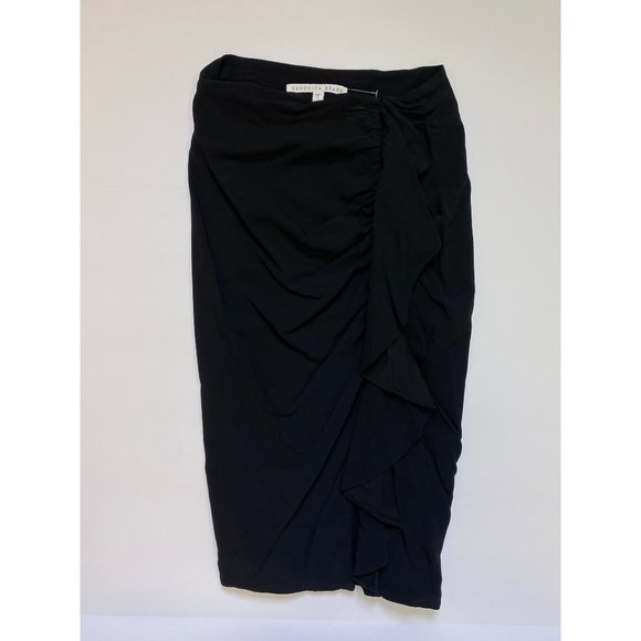 Veronica Beard Drew Cascade Ruffle Pencil Skirt - Black - Picture 6 of 10
